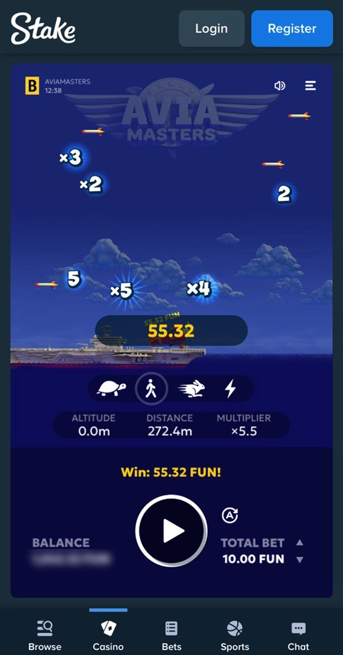 Check your winnings and keep playing Aviamasters.