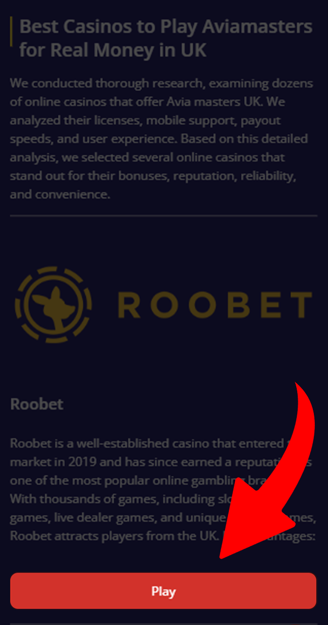 Choose a suitable casino for betting on the Aviamasters game.