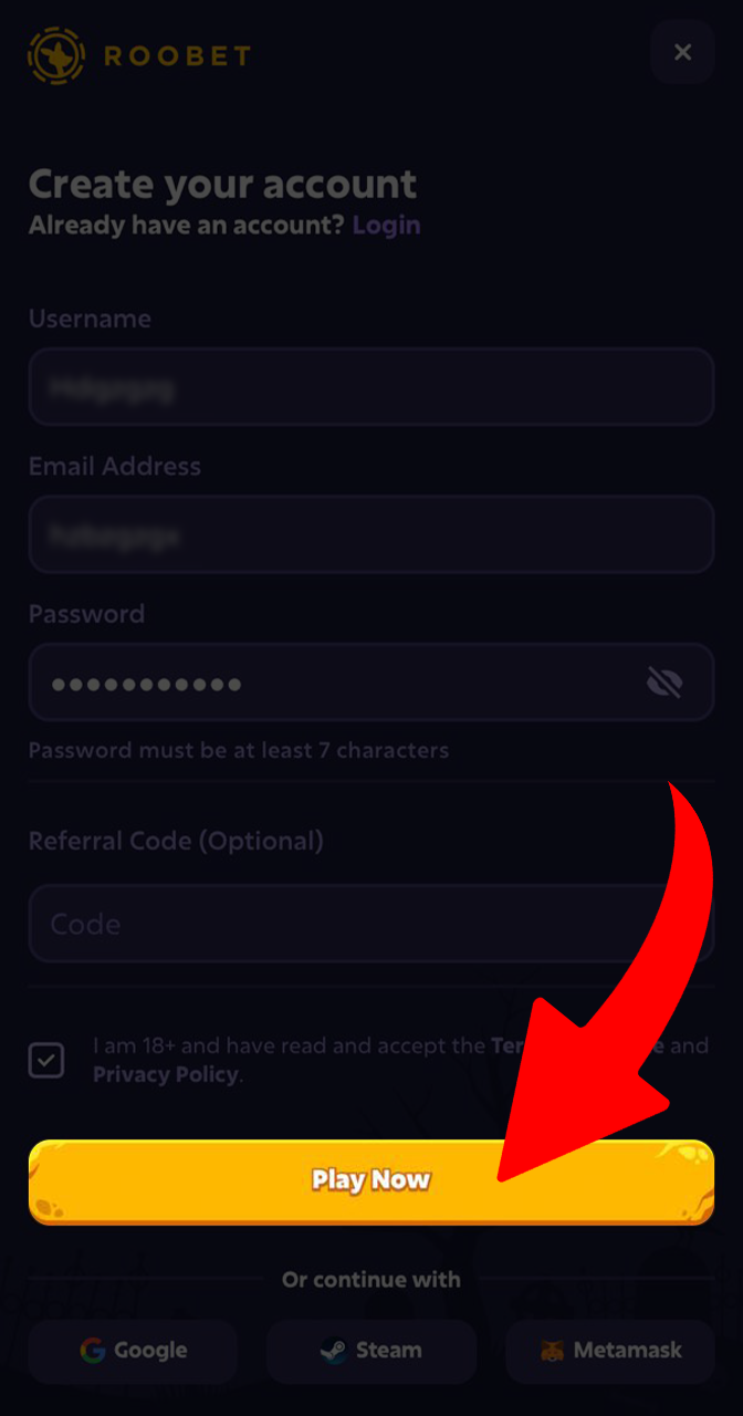 Create a personal casino account to start betting at Aviamasters.