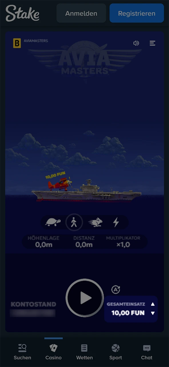 Passen Sie Ihren Einsatz bei Aviamasters ganz nach Ihren Bedürfnissen an.