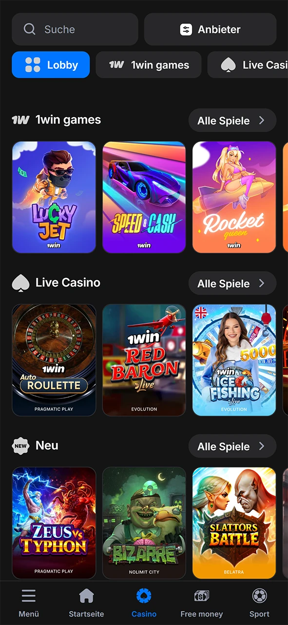 Gehen Sie zum Casino-Bereich und suchen Sie nach Aviamasters unter den Crash-Spielen.
