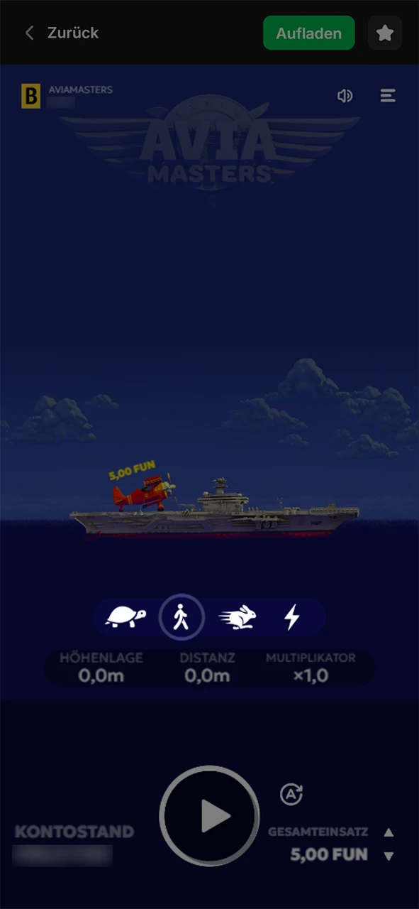 Wählen Sie Ihre Rundengeschwindigkeit in Aviamasters.