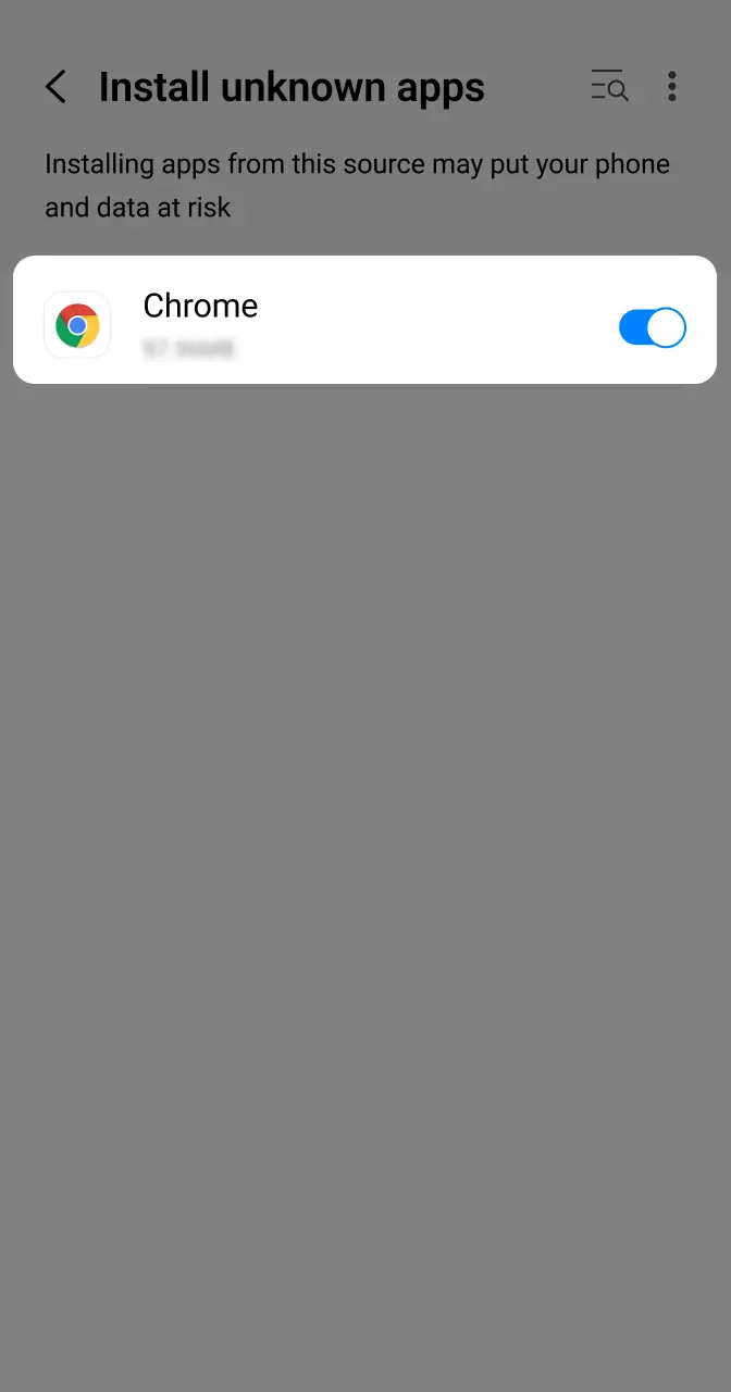 Allow installation from unknown sources on your smartphone.