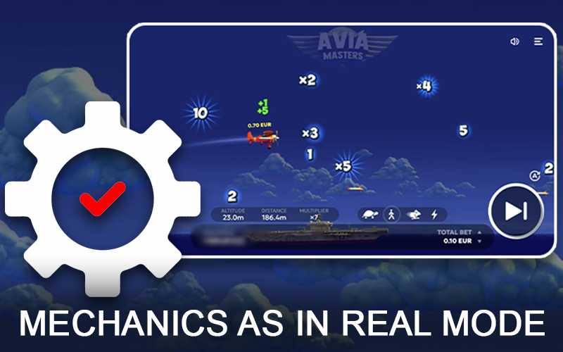 Test the same mechanics as in the real money Aviamaster demo.